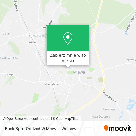 Mapa Bank Bph - Oddział W Mławie