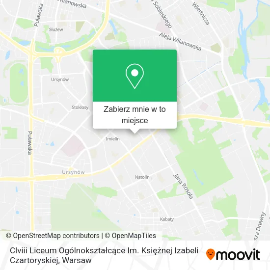 Mapa Clviii Liceum Ogólnokształcące Im. Księżnej Izabeli Czartoryskiej