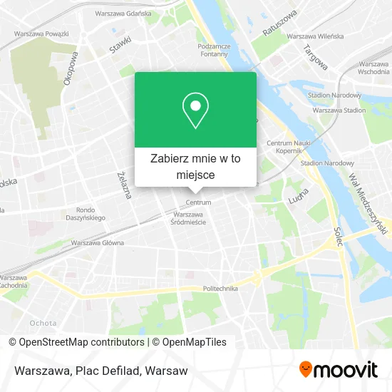 Mapa Warszawa, Plac Defilad