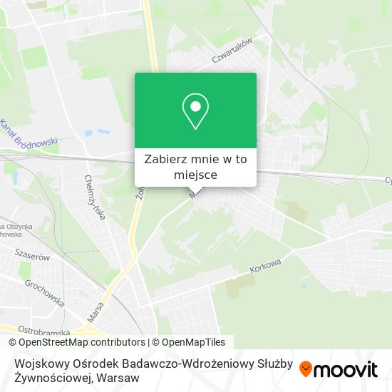 Mapa Wojskowy Ośrodek Badawczo-Wdrożeniowy Służby Żywnościowej