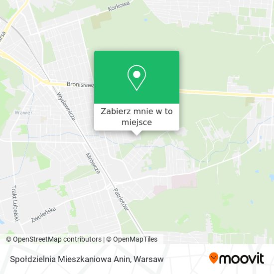 Mapa Społdzielnia Mieszkaniowa Anin