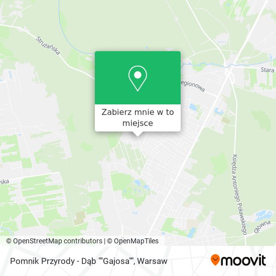 Mapa Pomnik Przyrody - Dąb ""Gajosa""