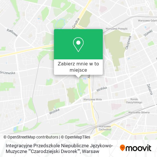 Mapa Integracyjne Przedszkole Niepubliczne Językowo-Muzyczne ""Czarodziejski Dworek""