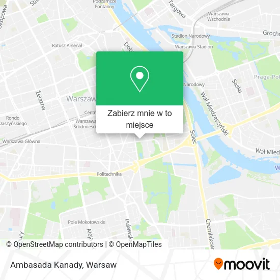 Mapa Ambasada Kanady