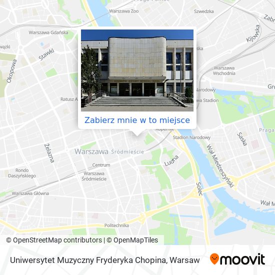 Mapa Uniwersytet Muzyczny Fryderyka Chopina