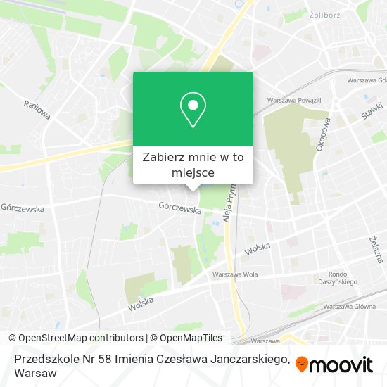 Mapa Przedszkole Nr 58 Imienia Czesława Janczarskiego