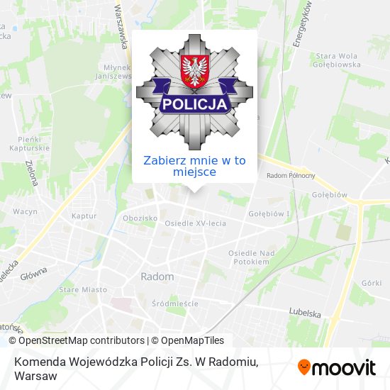 Mapa Komenda Wojewódzka Policji Zs. W Radomiu