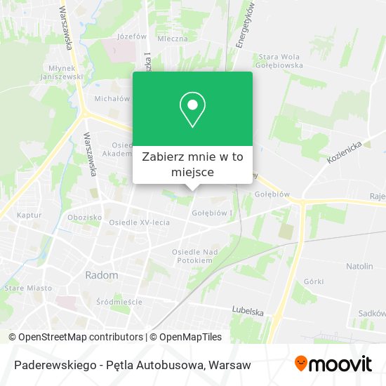 Mapa Paderewskiego - Pętla Autobusowa