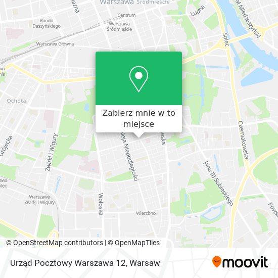 Mapa Urząd Pocztowy Warszawa 12