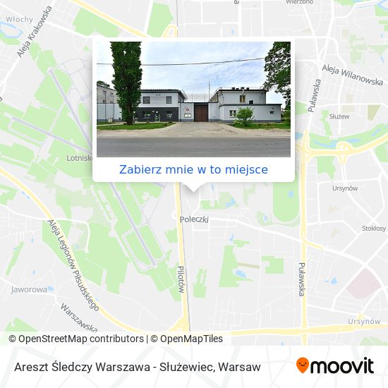 Mapa Areszt Śledczy Warszawa - Służewiec