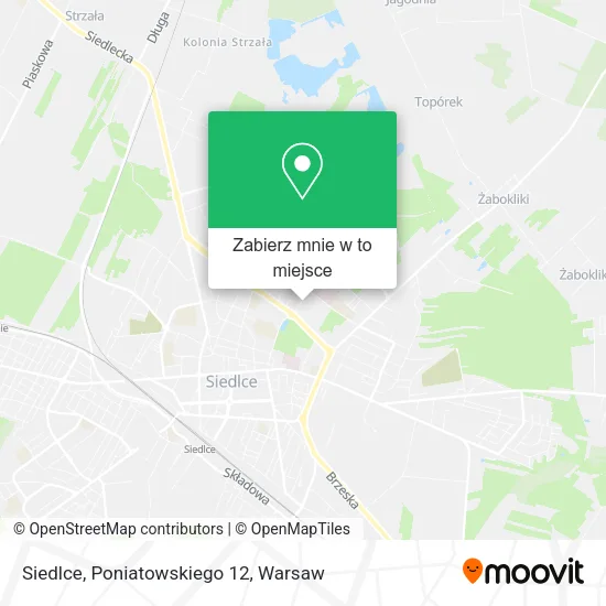 Mapa Siedlce, Poniatowskiego 12