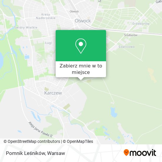 Mapa Pomnik Leśników