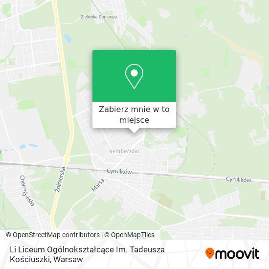 Mapa Li Liceum Ogólnokształcące Im. Tadeusza Kościuszki