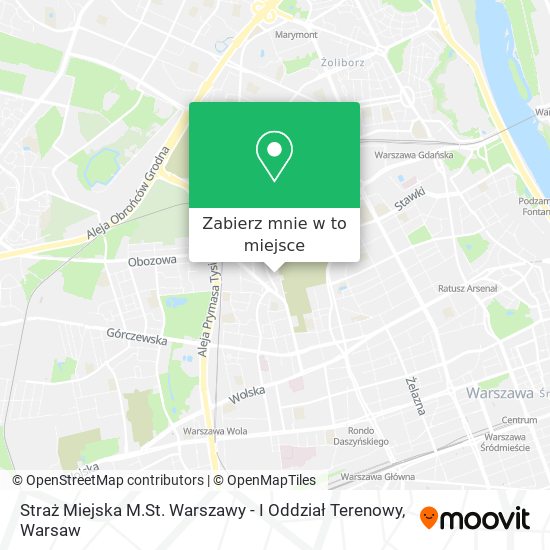 Mapa Straż Miejska M.St. Warszawy - I Oddział Terenowy