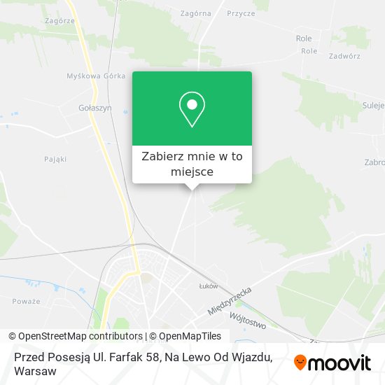 Mapa Przed Posesją Ul. Farfak 58, Na Lewo Od Wjazdu