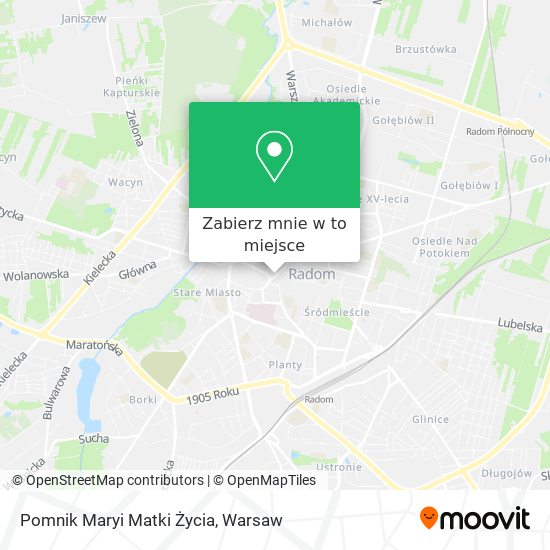 Mapa Pomnik Maryi Matki Życia