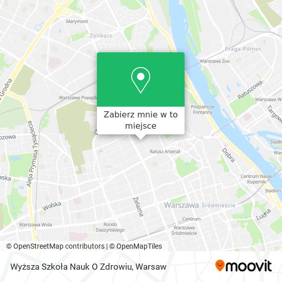 Mapa Wyższa Szkoła Nauk O Zdrowiu