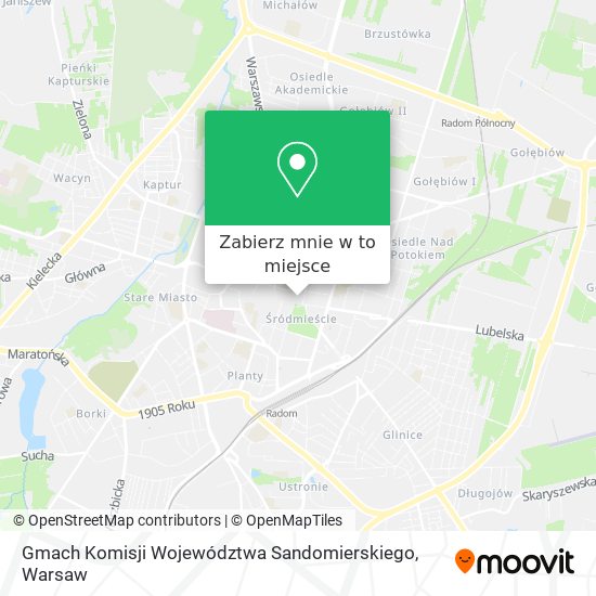 Mapa Gmach Komisji Województwa Sandomierskiego