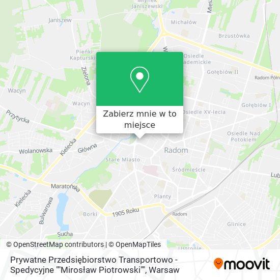 Mapa Prywatne Przedsiębiorstwo Transportowo - Spedycyjne ""Mirosław Piotrowski""