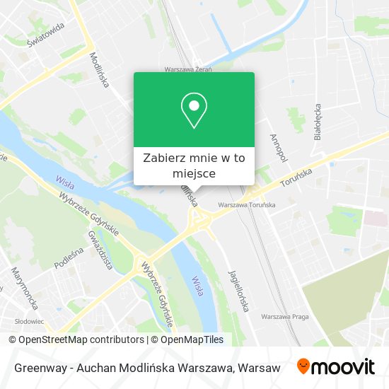 Mapa Greenway - Auchan Modlińska Warszawa