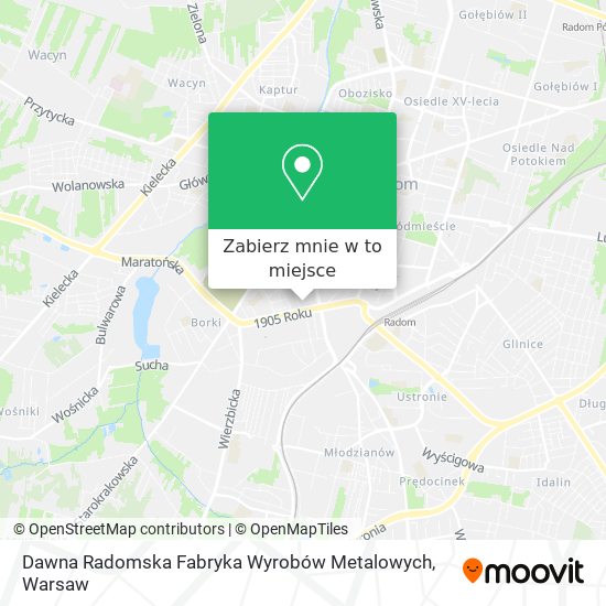 Mapa Dawna Radomska Fabryka Wyrobów Metalowych