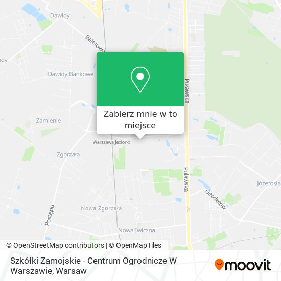 Mapa Szkółki Zamojskie - Centrum Ogrodnicze W Warszawie