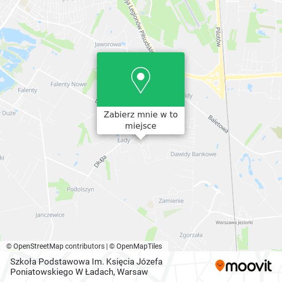 Mapa Szkoła Podstawowa Im. Księcia Józefa Poniatowskiego W Ładach