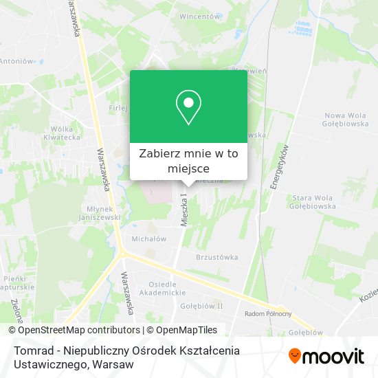 Mapa Tomrad - Niepubliczny Ośrodek Kształcenia Ustawicznego