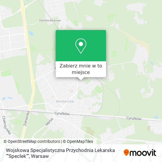 Mapa Wojskowa Specjalistyczna Przychodnia Lekarska ""Speclek""