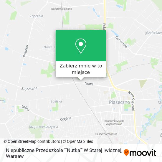 Mapa Niepubliczne Przedszkole ""Nutka"" W Starej Iwicznej