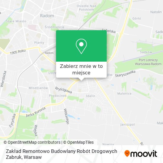 Mapa Zakład Remontowo Budowlany Robót Drogowych Zabruk