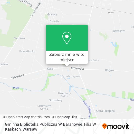 Mapa Gminna Biblioteka Publiczna W Baranowie, Filia W Kaskach