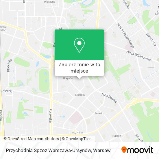 Mapa Przychodnia Spzoz Warszawa-Ursynów