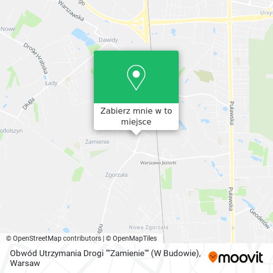 Mapa Obwód Utrzymania Drogi ""Zamienie"" (W Budowie)