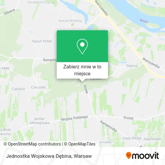 Mapa Jednostka Wojskowa Dębina