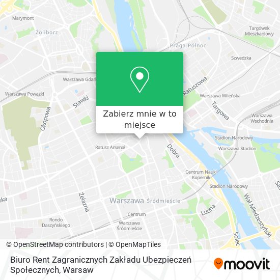 Mapa Biuro Rent Zagranicznych Zakładu Ubezpieczeń Społecznych