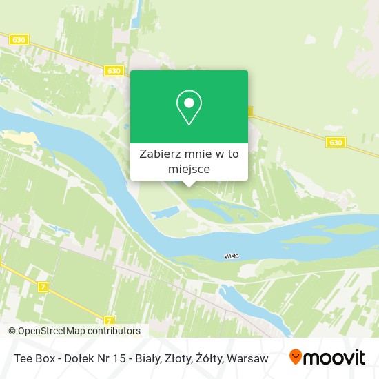 Mapa Tee Box - Dołek Nr 15 - Biały, Złoty, Żółty