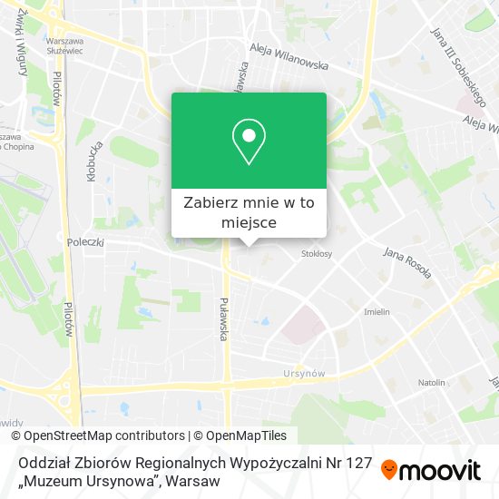 Mapa Oddział Zbiorów Regionalnych Wypożyczalni Nr 127 „Muzeum Ursynowa”