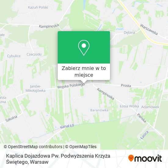 Mapa Kaplica Dojazdowa Pw. Podwyższenia Krzyża Świętego