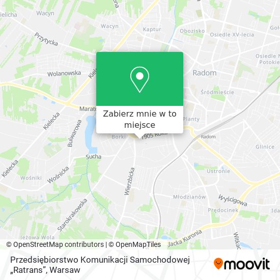 Mapa Przedsiębiorstwo Komunikacji Samochodowej „Ratrans”