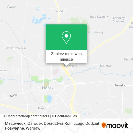 Mapa Mazowiecki Ośrodek Doradztwa Rolniczego,Oddział Poświętne