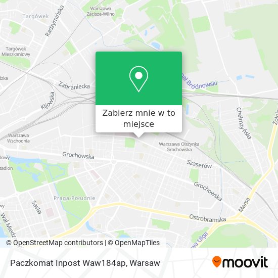 Mapa Paczkomat Inpost Waw184ap