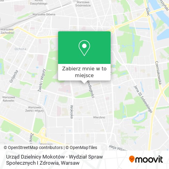 Mapa Urząd Dzielnicy Mokotów - Wydział Spraw Społecznych I Zdrowia