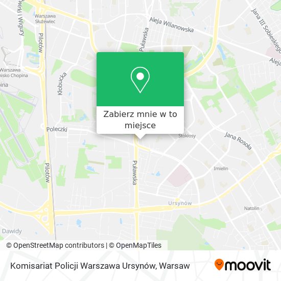 Mapa Komisariat Policji Warszawa Ursynów