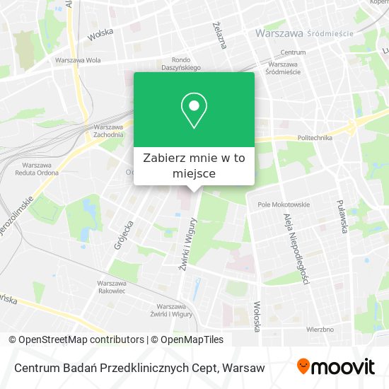 Mapa Centrum Badań Przedklinicznych Cept