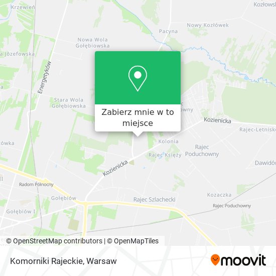 Mapa Komorniki Rajeckie