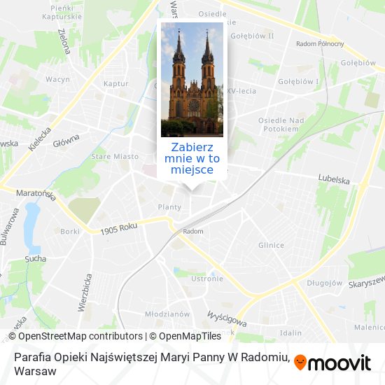 Mapa Parafia Opieki Najświętszej Maryi Panny W Radomiu