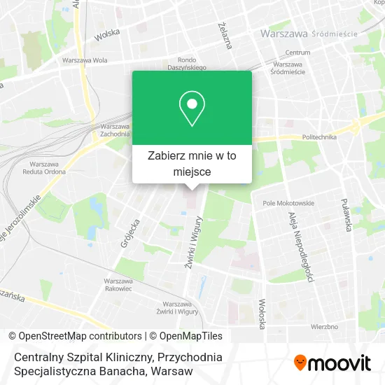 Mapa Centralny Szpital Kliniczny, Przychodnia Specjalistyczna Banacha