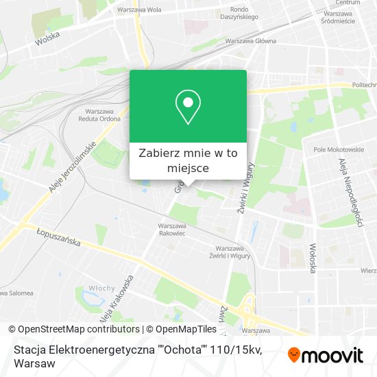 Mapa Stacja Elektroenergetyczna ""Ochota"" 110 / 15kv