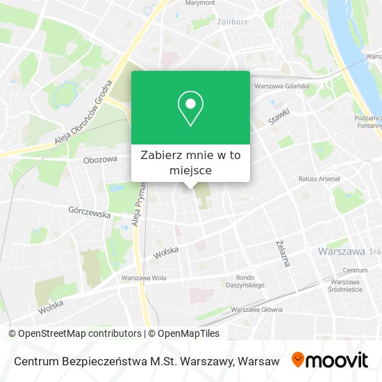 Mapa Centrum Bezpieczeństwa M.St. Warszawy